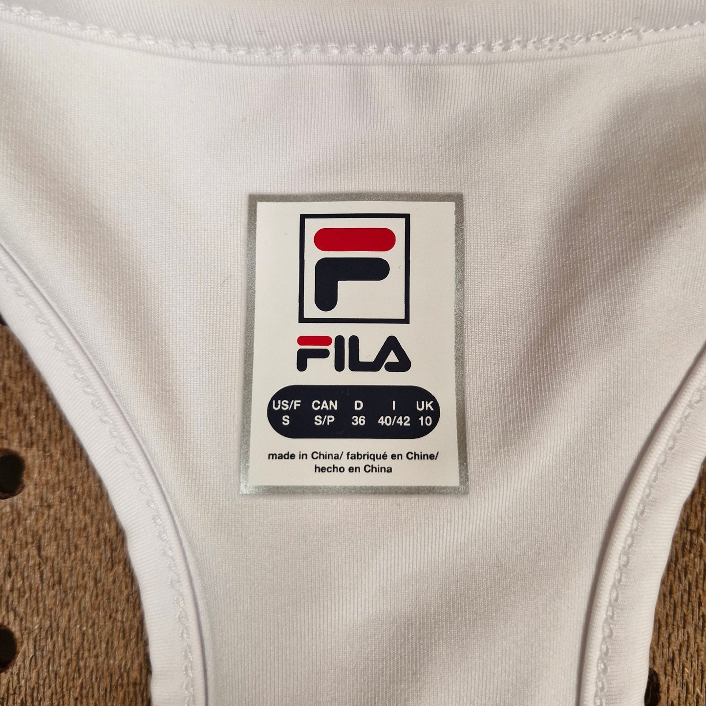 Fila Womens Size Small Athletic Tank Tennis White Silver