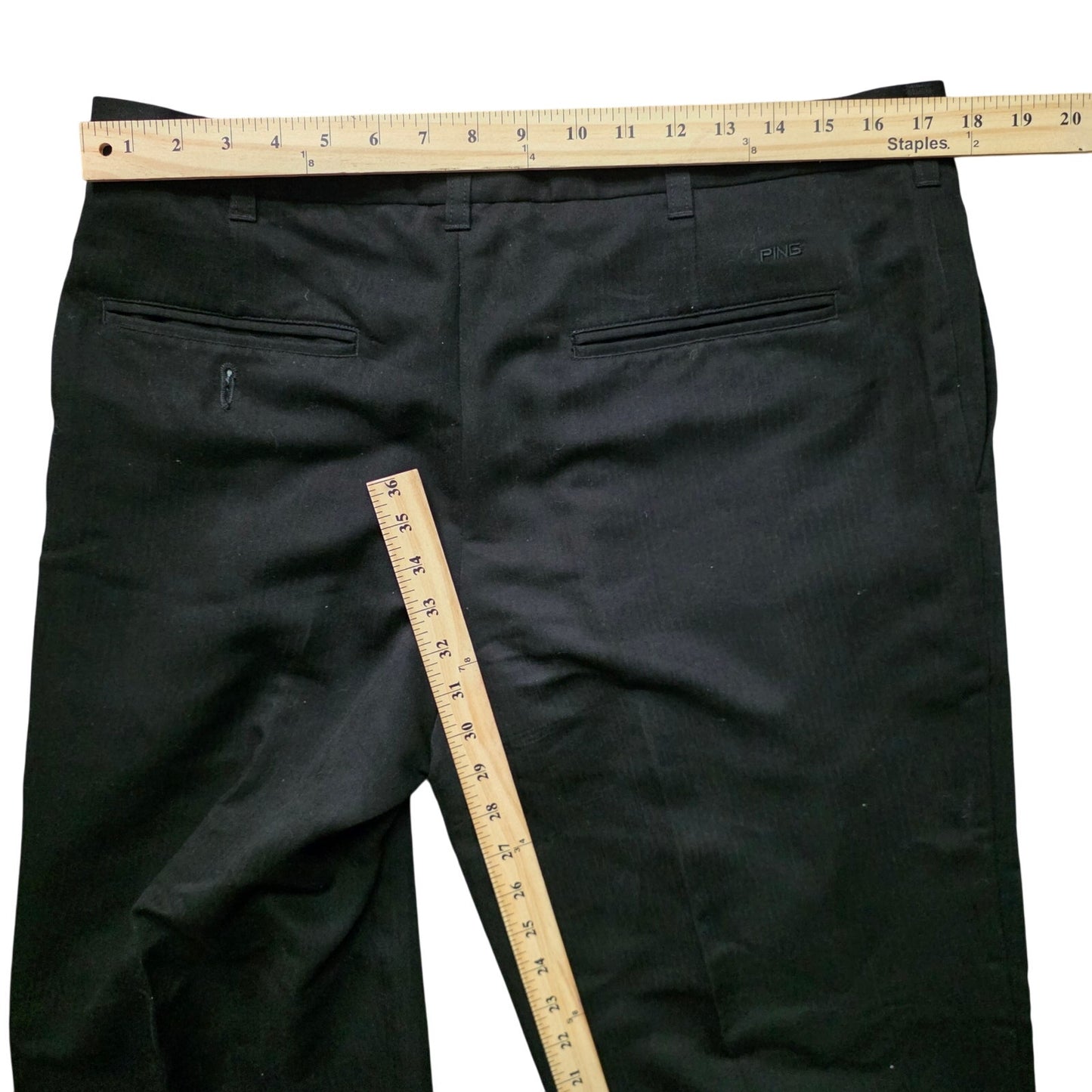 Ping Golf Performance Pants Men’s 36x32 Black Chino Cuffed Pleated