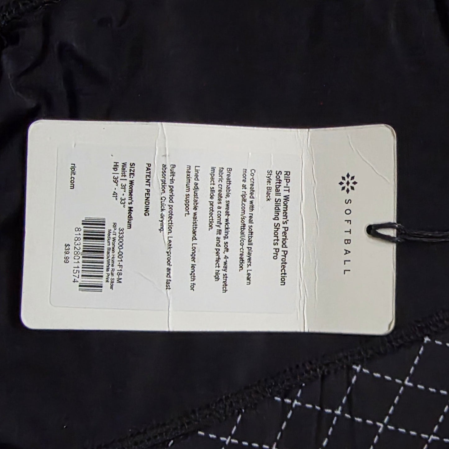 Women’s Period-Protection Pro Softball Sliding Shorts M Black Moisture-Wicking