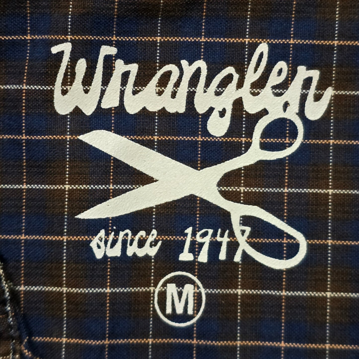 Wrangler Division 47 Checkered Long Sleeve Shirt Men M Casual Western