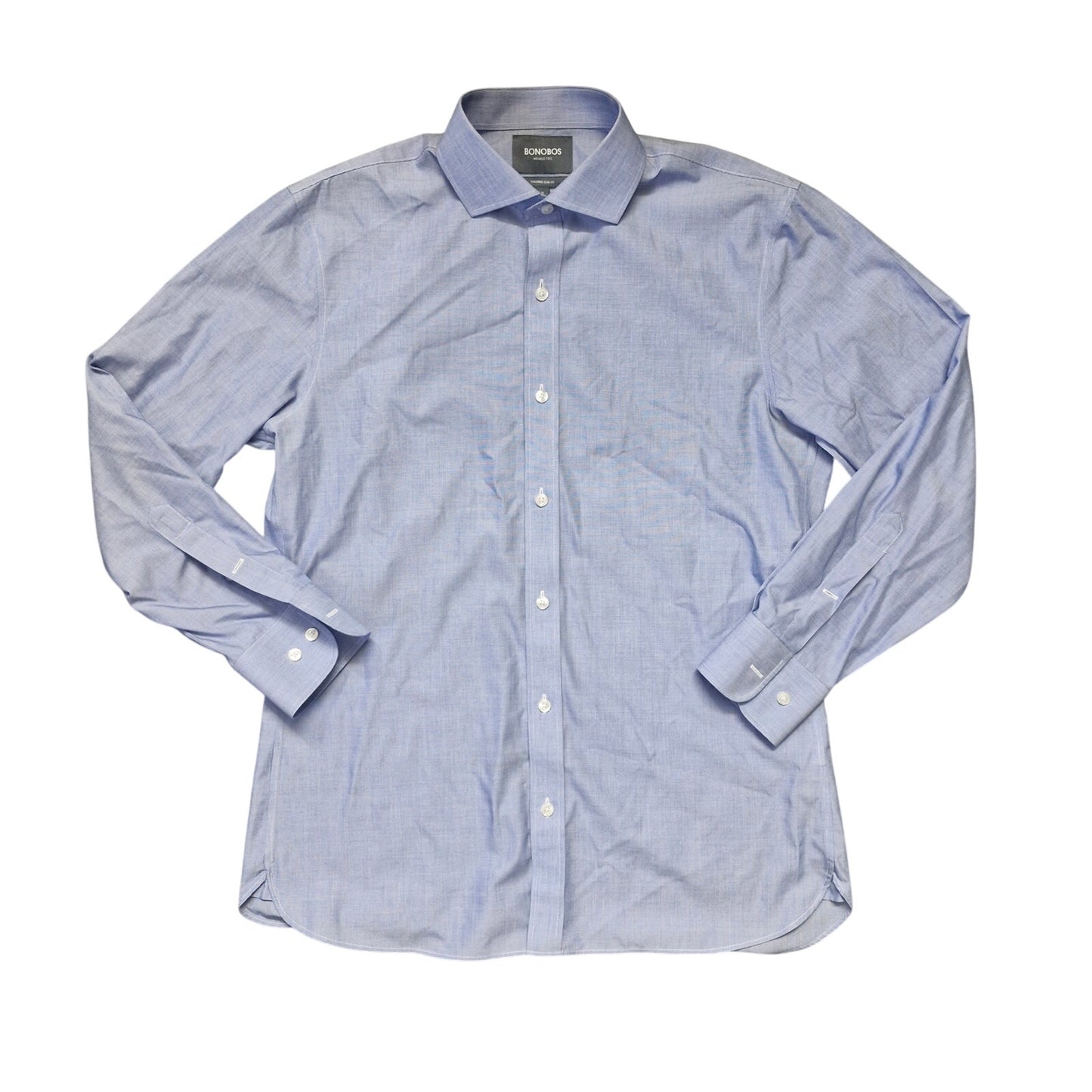 Bonobos Light Blue Tailored Slim Fit Wrinkle Free Cotton Shirt Men’s Large