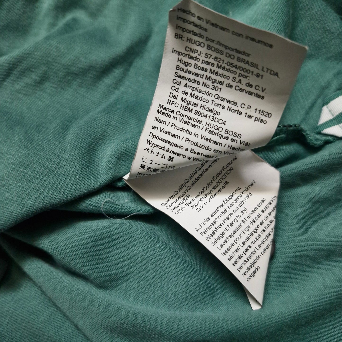 Hugo Boss Stitch Polo Shirt Men’s Large Teal Short Sleeve