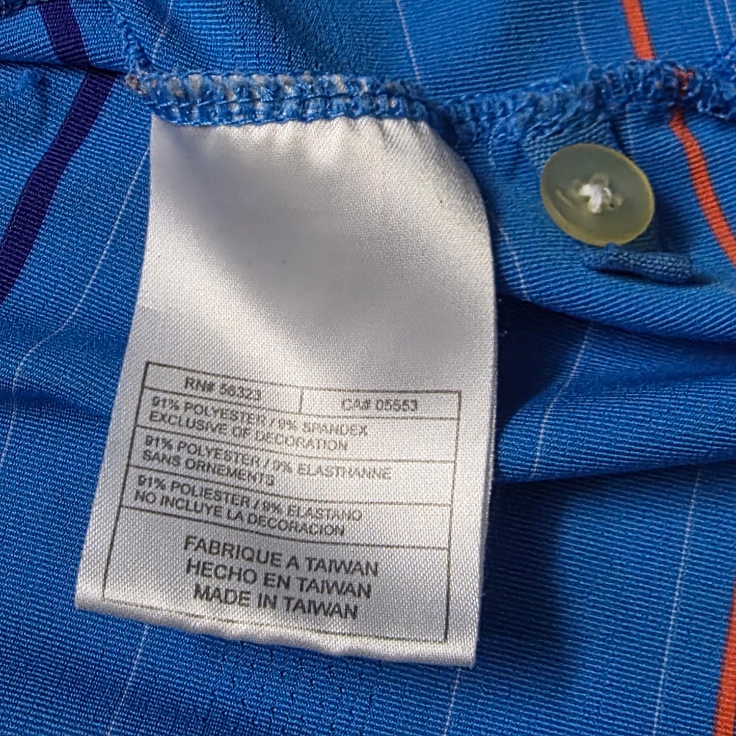 Nike Tour Dri‑Fit Golf Polo Men’s XXL Blue Orange Striped Performance Stretch Top