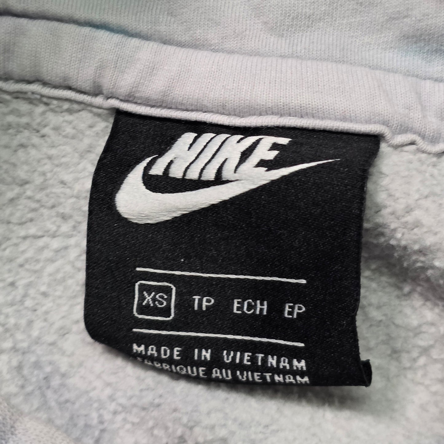 Nike Washed Out Tie Dyed Hoodie Women XS Light Blue White Cotton