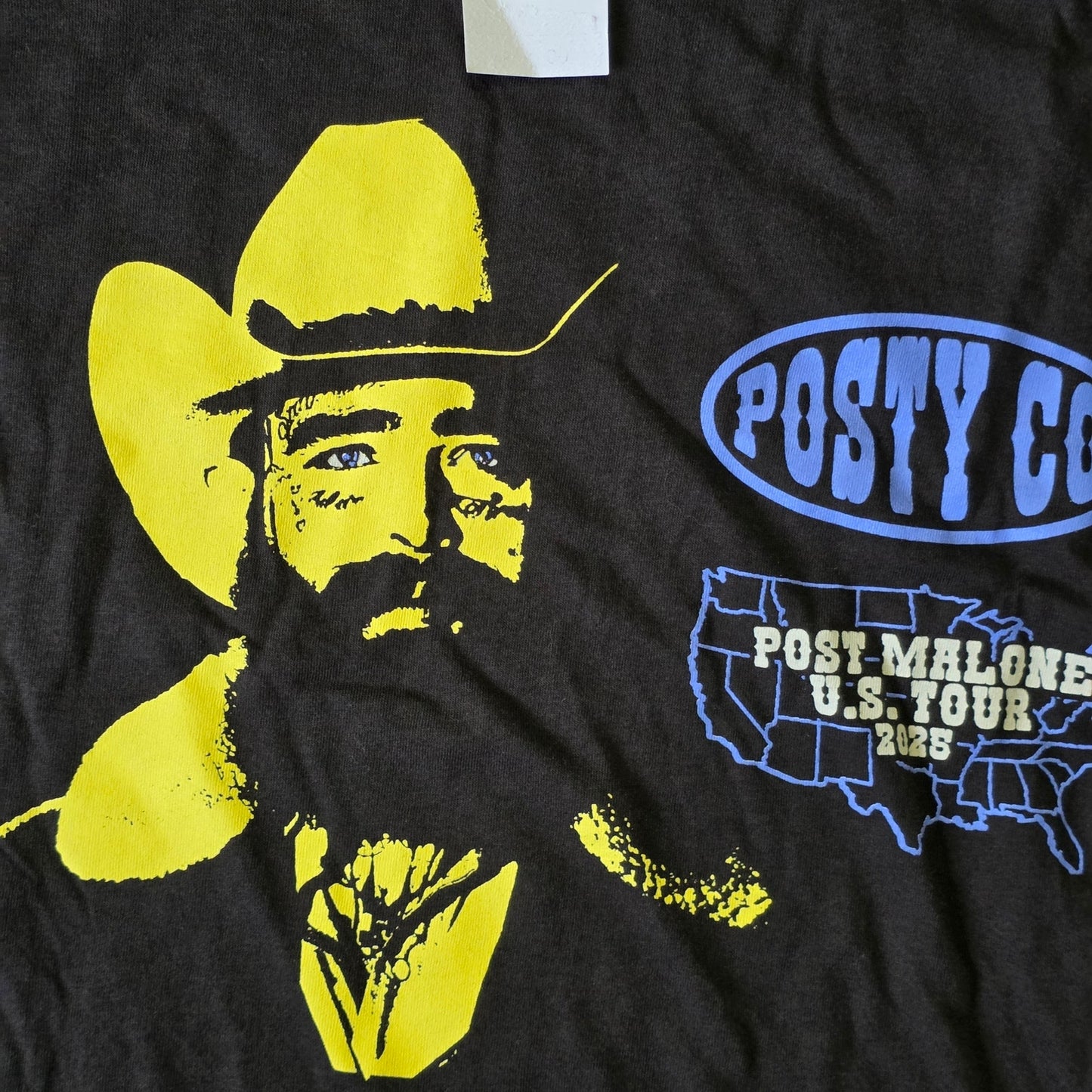 Post Malone U.S. Tour 2025 T-Shirt Men’s M Black Graphic Posty Co. NWT