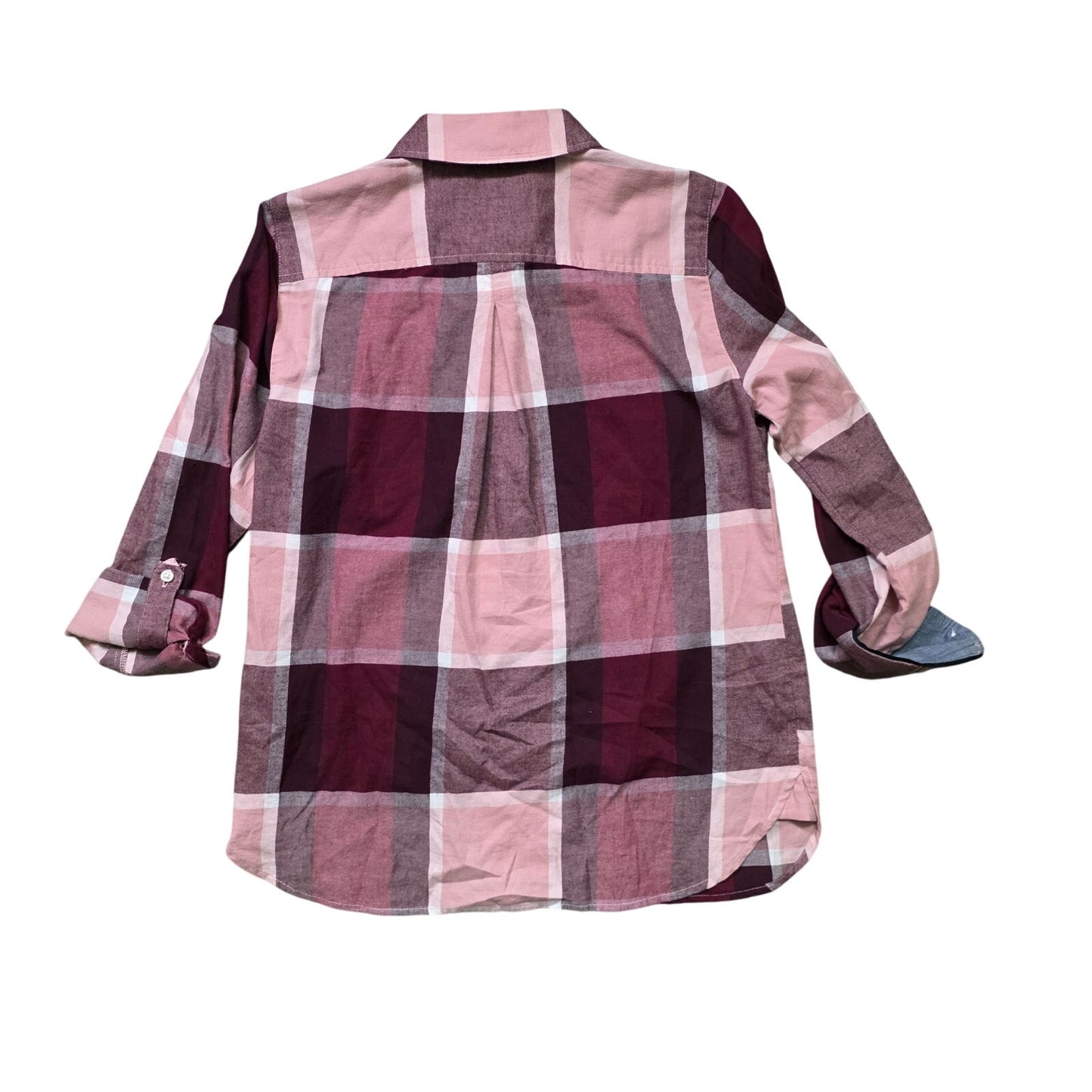 Tommy Hilfiger Women’s Pink Check Long Sleeve Button-Up Shirt Size S