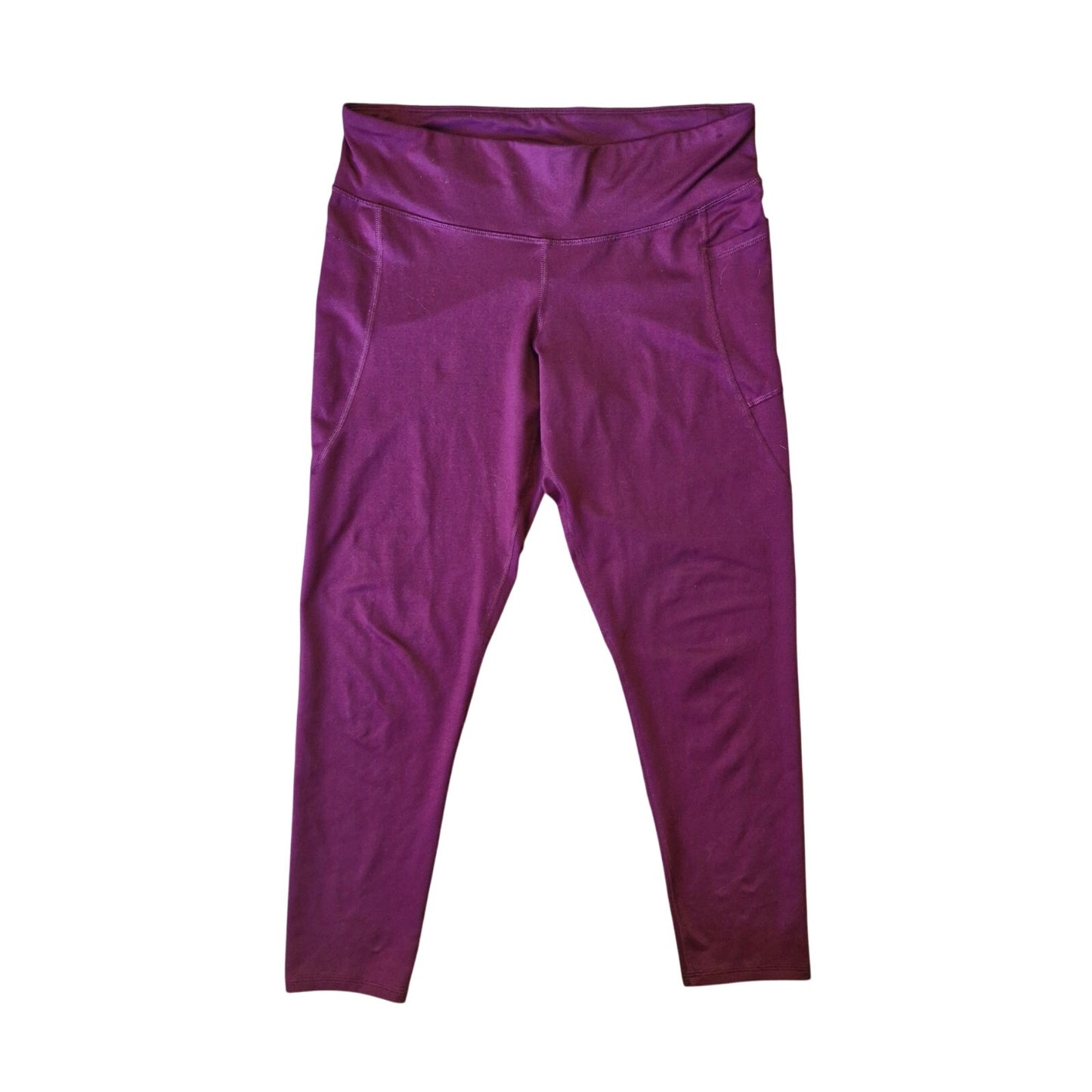 Champion Leggings Women’s L Maroon Red High-Rise Pockets Activewear