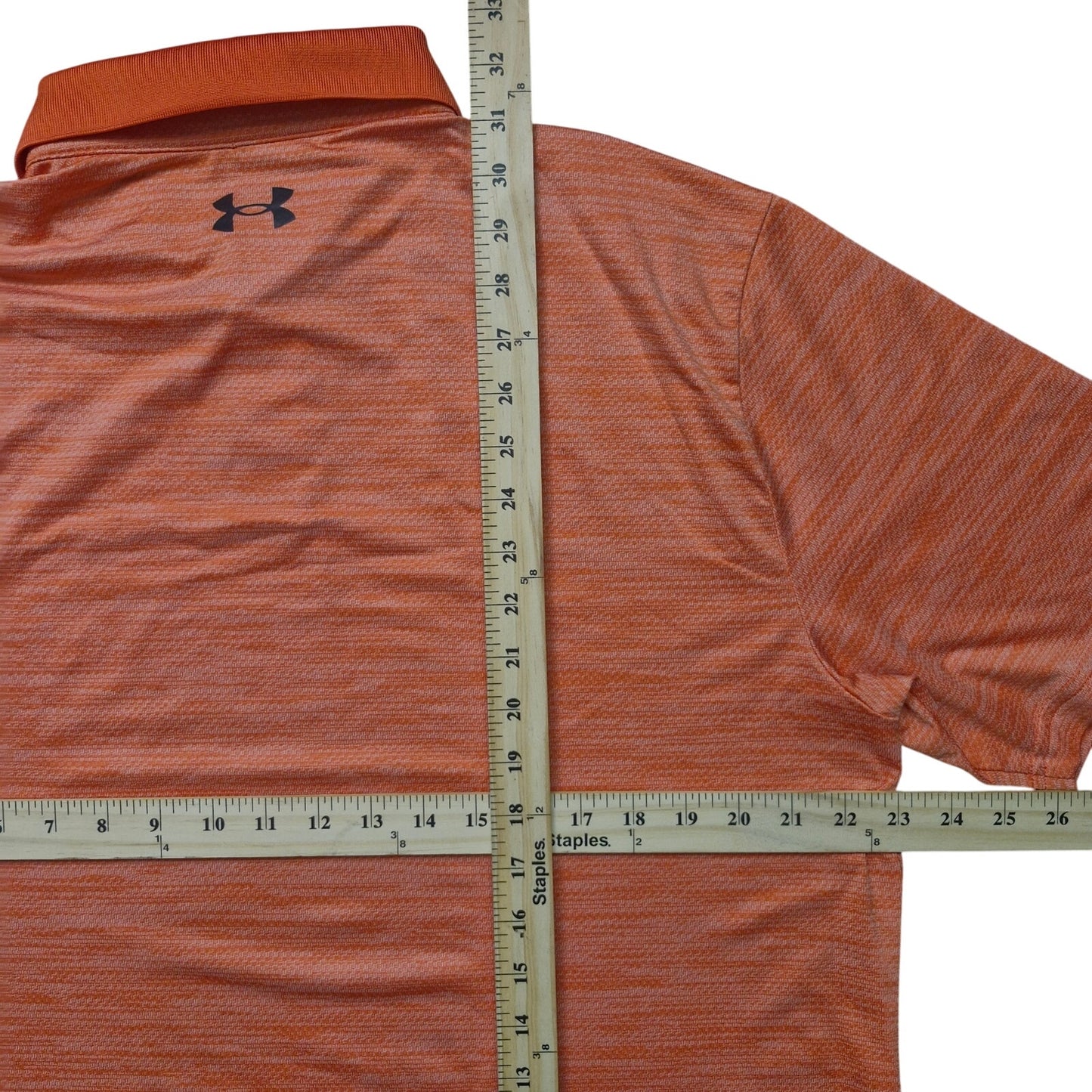Under Armour Men’s Heather Orange Playoff Polo Golf Shirt Large Loose Fit Performance Top