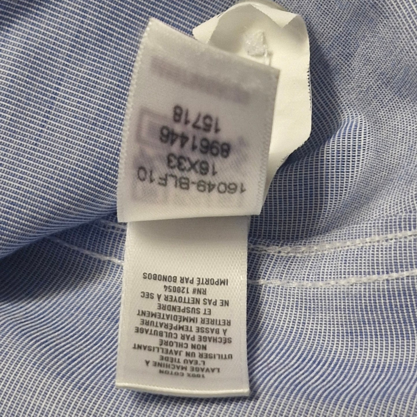 Bonobos Light Blue Tailored Slim Fit Wrinkle Free Cotton Shirt Men’s Large