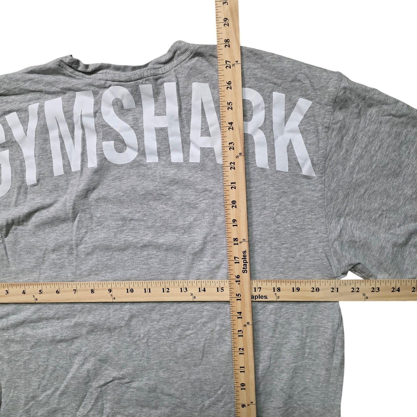 Gymshark Power T-Shirt Men M Light Gray Oversized Core Marl