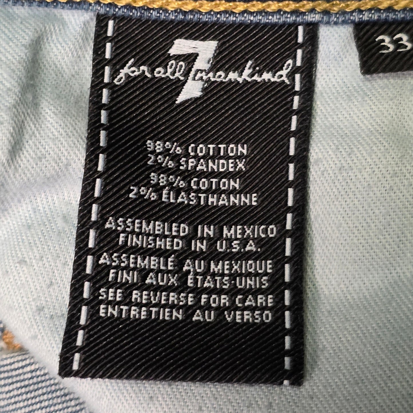 7 For All Mankind Denim Jeans Women’s 33 Blue Casual