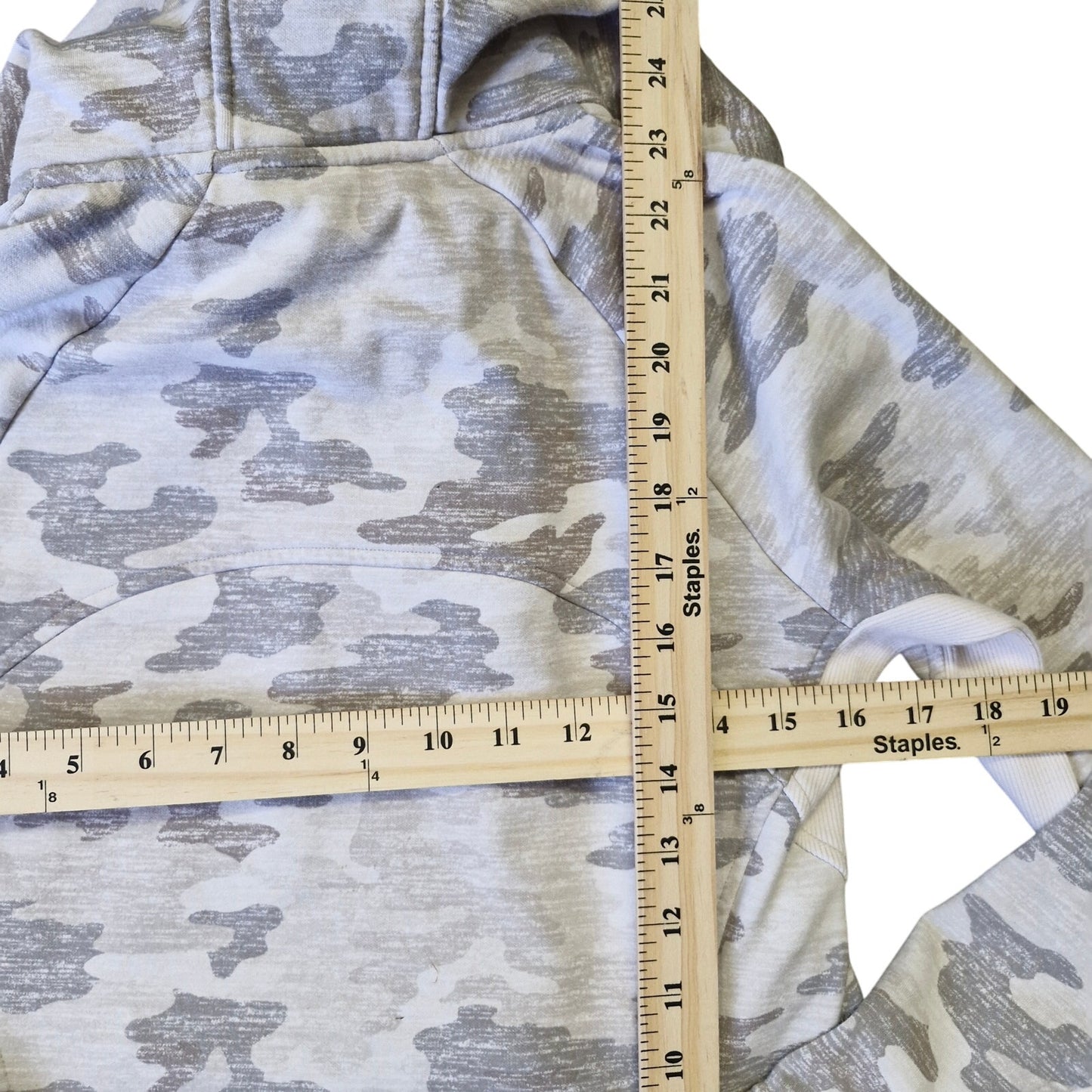 Athleta Triumph Gray Camouflage Full Zip Hoodie Jacket Womens Small