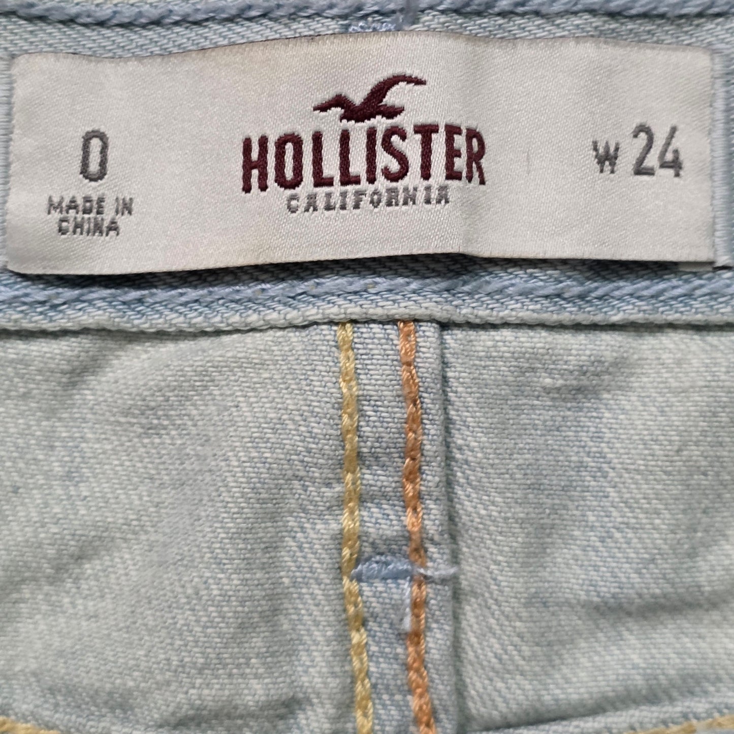 Hollister Cut Off Shorts Women 0/24 Olive Distressed Denim