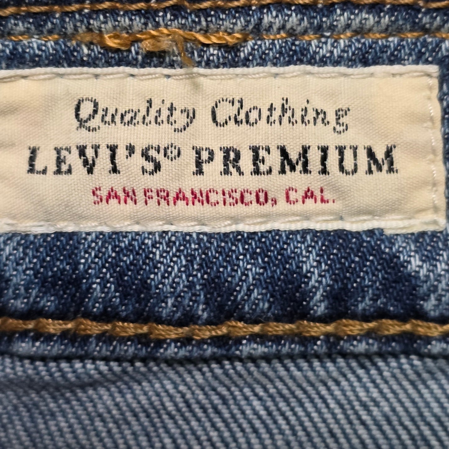 Levi’s big E Premium Skinny Taper Tattered Jeans Men’s 32x30 Blue Denim