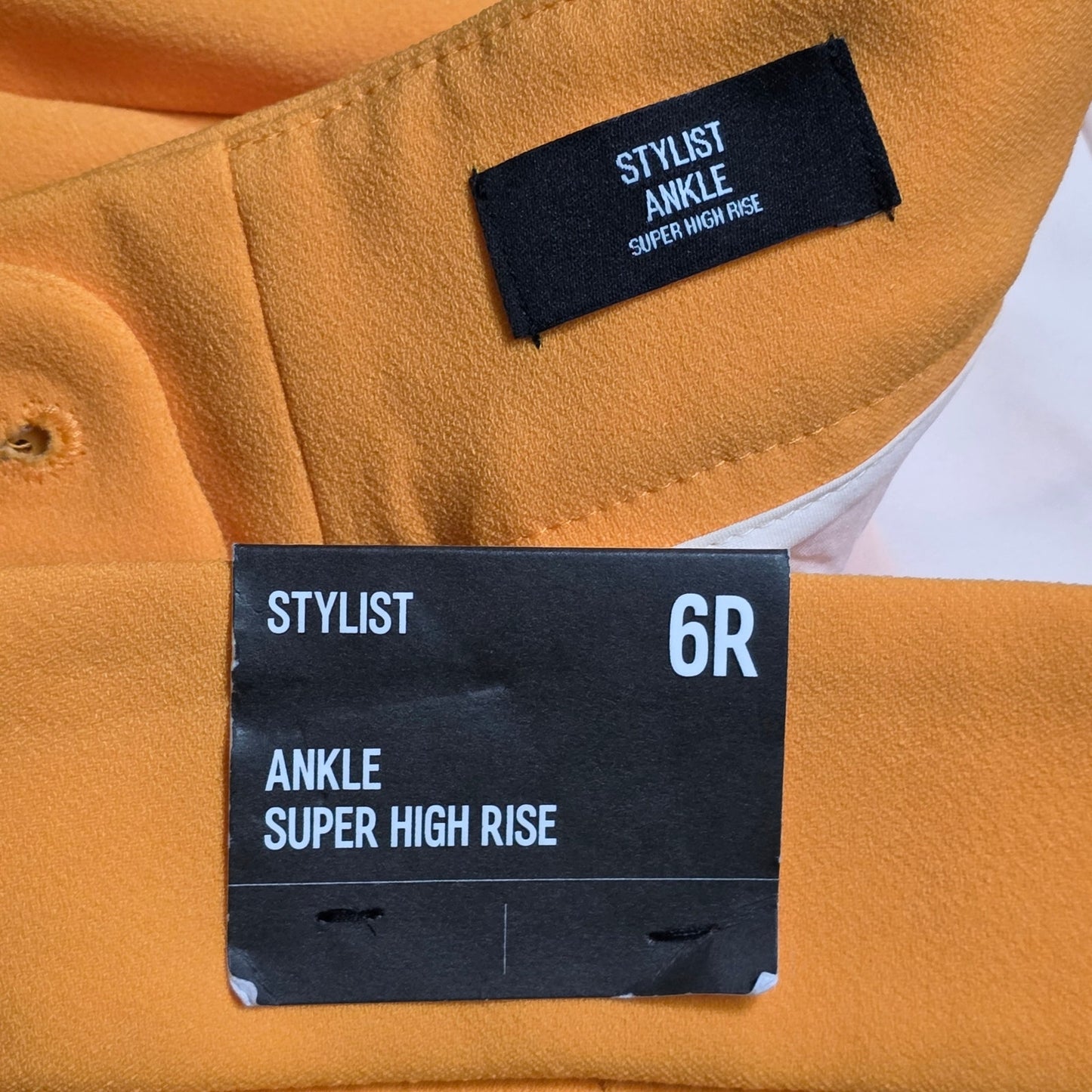 Express Stylist Super High Waisted Pleated Ankle Pant Women’s 6R Orange NWT