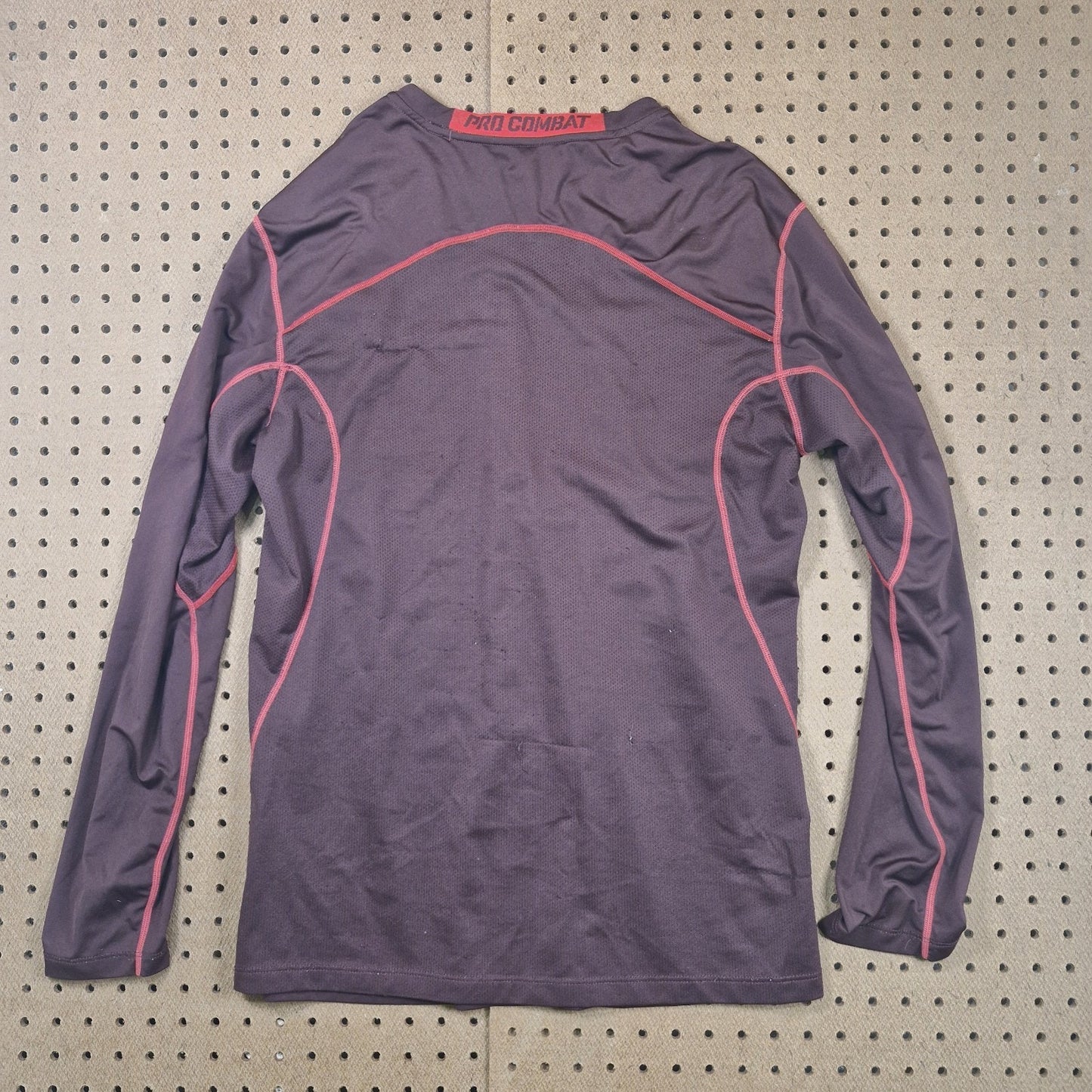 Nike Pro Combat Shirt Mens Large Maroon Dri Fit Fitted Lightweight Long sleeve