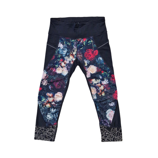 Athleta Relay 2.0 Crop Leggings Women's Small Orchid Floral Print Stash Pocket