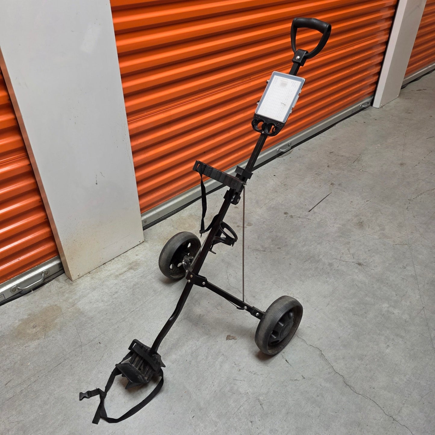 Golf 2 wheel Push Cart with scorecard, drink and ball holder