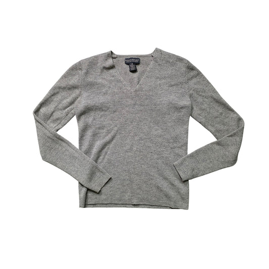 Banana Republic Italian Merino Wool V-Neck Sweater Women’s M Grey