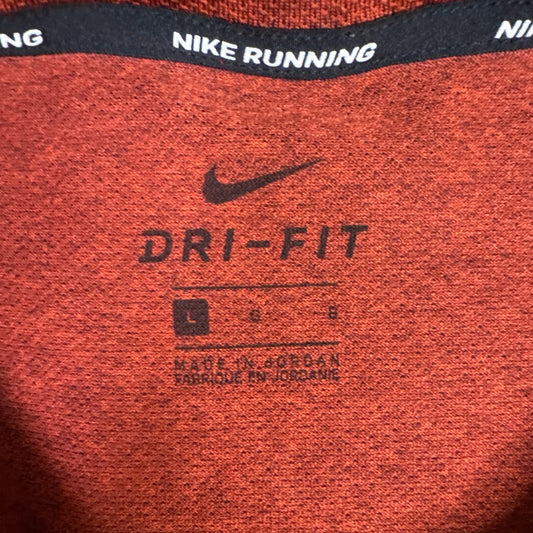 Nike Dri-FIT Running Shirt Men’s Size Large Red Athletic Tee Reflective Logo
