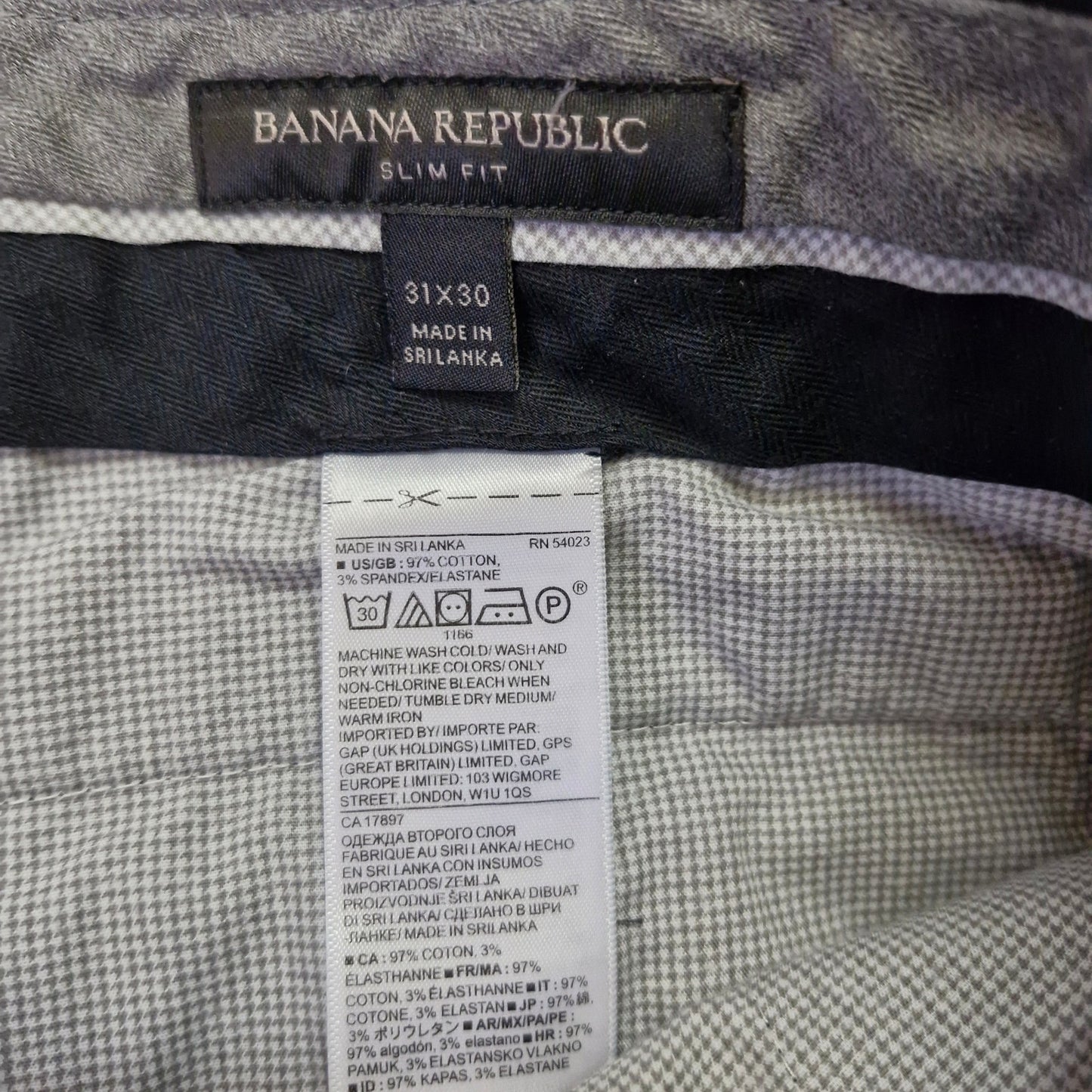 Banana Republic Slim Fit Black Pants Men’s Size 31x30