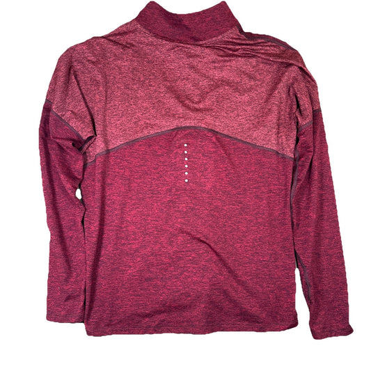 Nike Dri-FIT Running 1/4 Zip Long Sleeve Shirt Men’s L Red Reflective