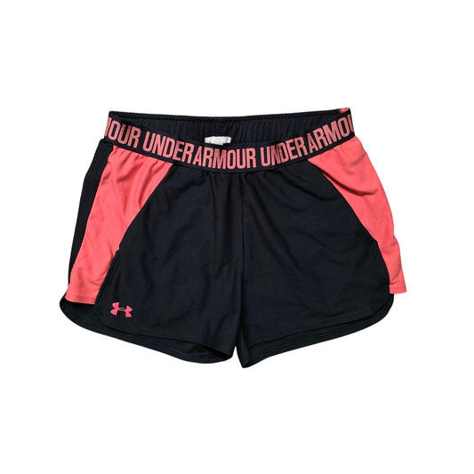 Under Armour Women’s Play Up Shorts Small Black Fluorescent Pink Colorblock
