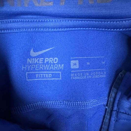 Nike Pro Hyperwarm Fitted 1/4 Zip Long Sleeve Shirt Men’s Medium Blue Training