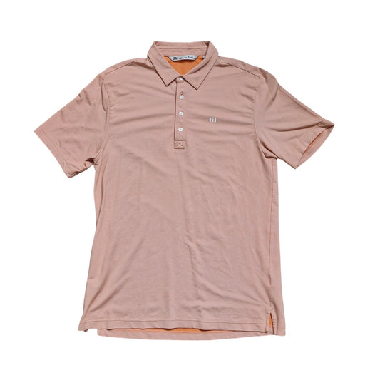 Travis Mathew Polo Shirt Men’s Large Orange/white Short Sleeve Golf