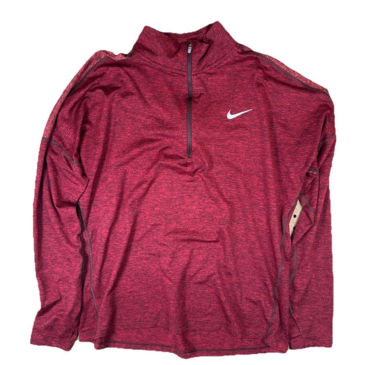 Nike Dri-FIT Running 1/4 Zip Long Sleeve Shirt Men’s L Red Reflective