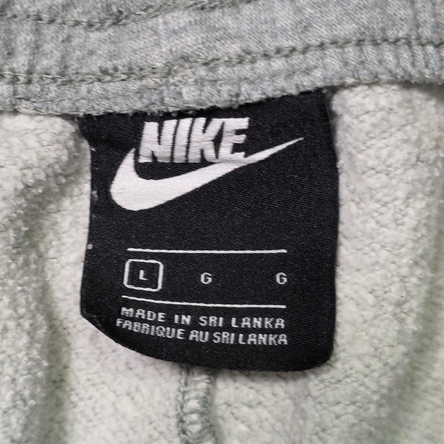 Nike Embroidered Swoosh Spell-Out Sweatpants Men L Gray