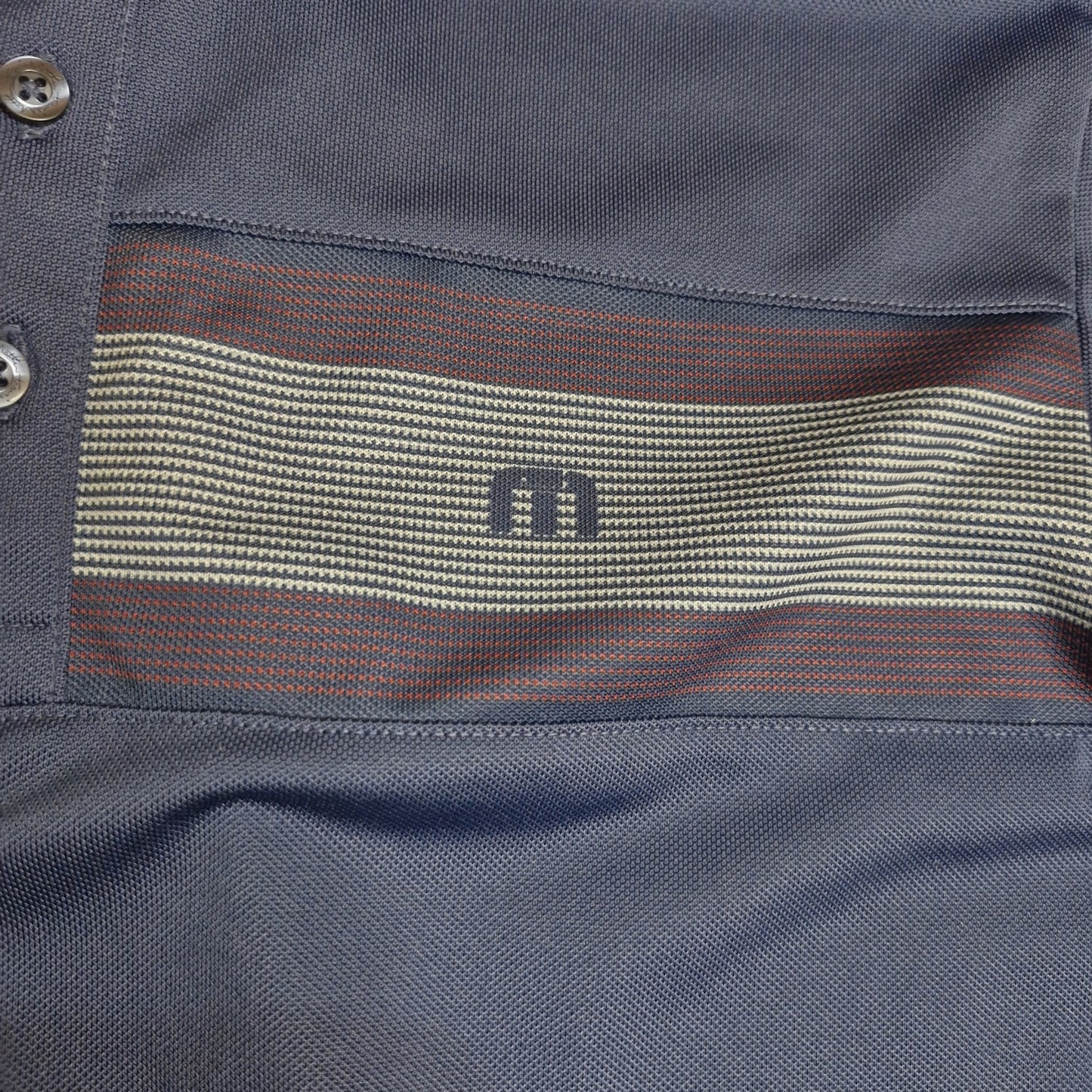 Travis Mathew Lake You A Lot Polo Shirt Mens M Blue Short Sleeve Golf Athletic