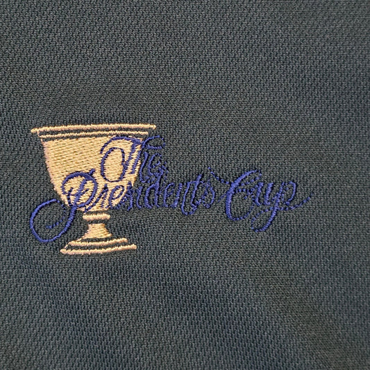 Nike Golf Polo Shirt Men’s XXL Green Presidents Cup Logo Dri‑Fit Performance