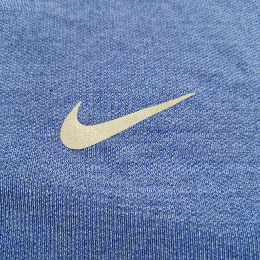 Nike Dri-FIT Long Sleeve Running Shirt Blue XL Thumbholes Reflective CU6071-430