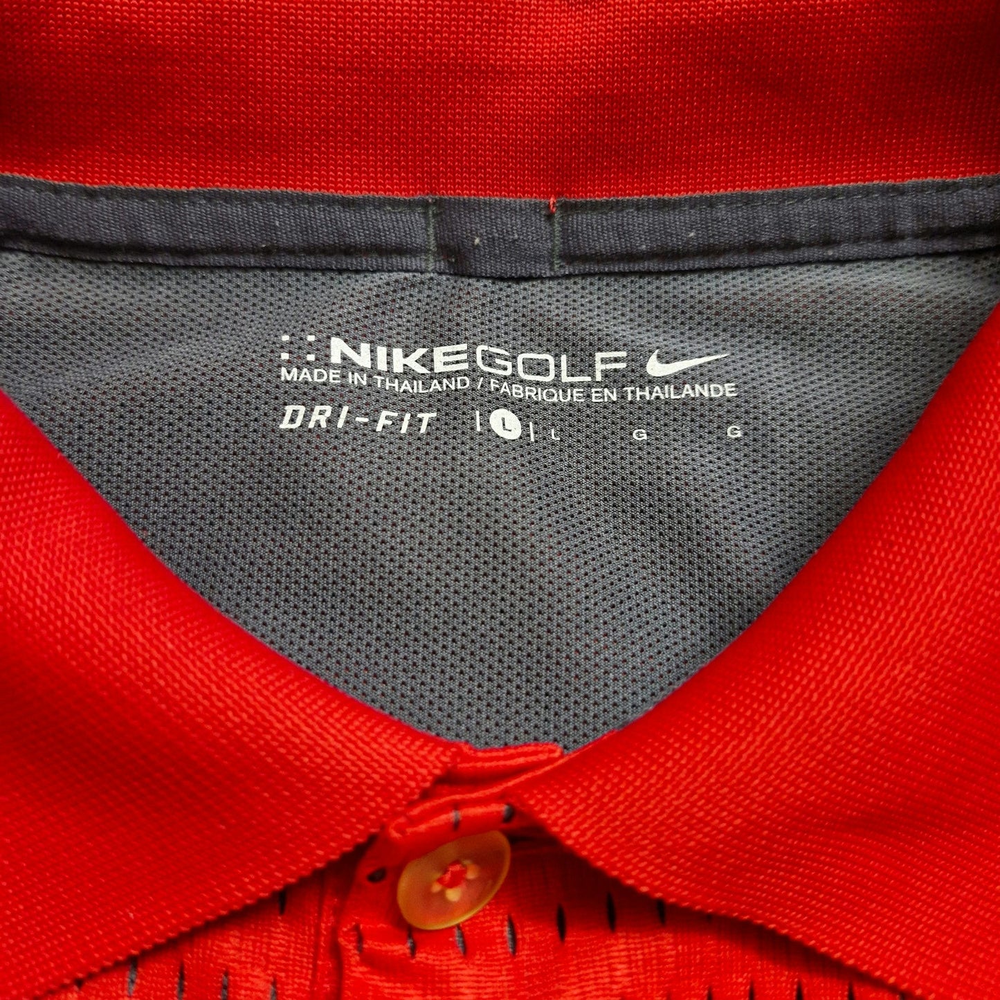 Nike Golf Men’s Polo Shirt Size Large Red/Orange Short Sleeve Casual Dri-Fit