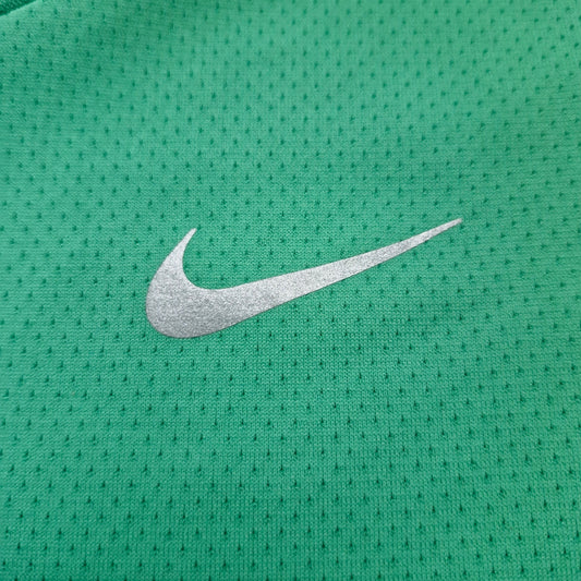 Nike Shirt Mens Large Green Dri Fit Long Sleeve Crew Neck Logo Running Active
