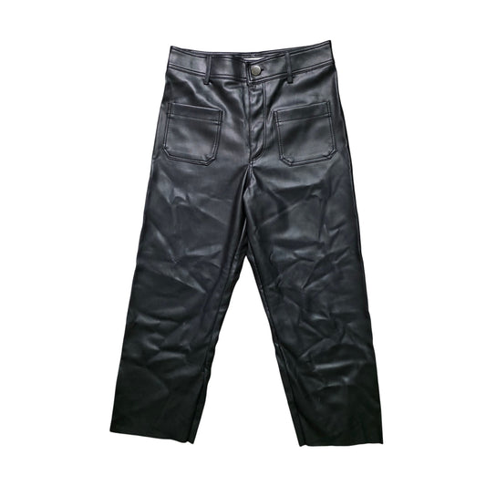 Zara Women’s Pants Size 6 Black Faux Leather Wide Leg
