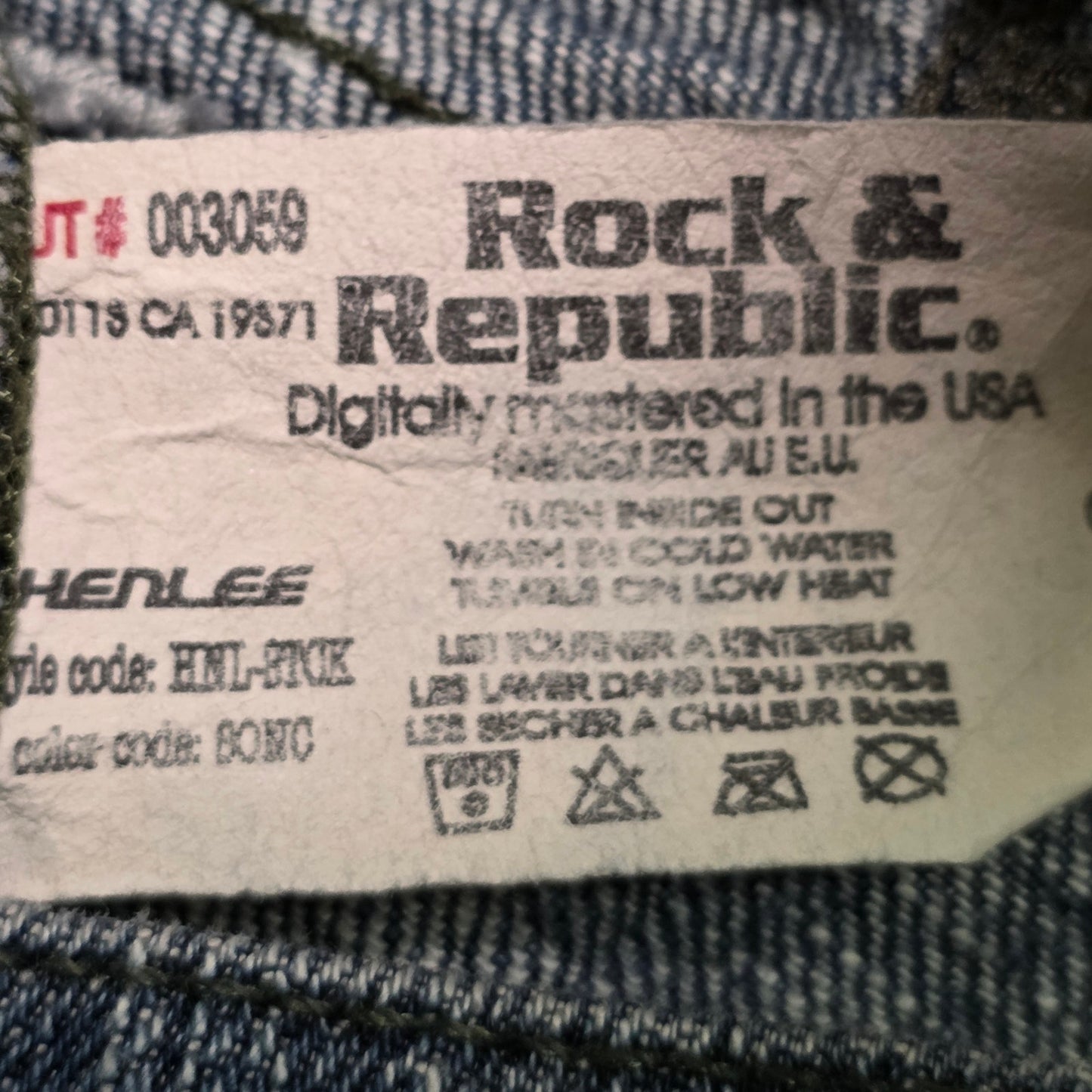 Rock & Republic Men’s Jeans Size 31 Blue Denim Button Fly