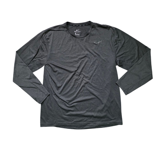 Nike Dri-Fit Miler Long Sleeve Men’s XL Gray Performance Running Shirt