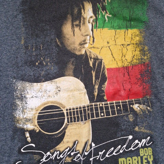 Bob Marley Shirt Adult XL Gray Raggae Singer Songwriter Island Music