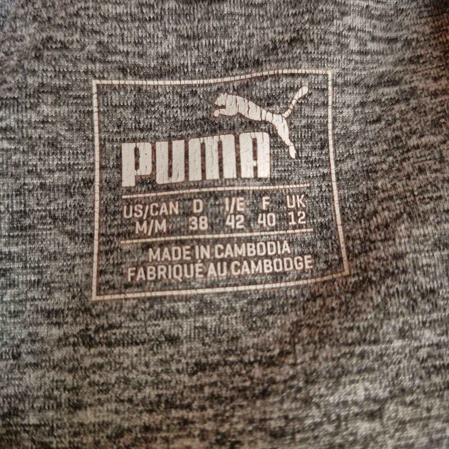 PUMA Gray Ribbed Leggings Women’s Size Medium Logo