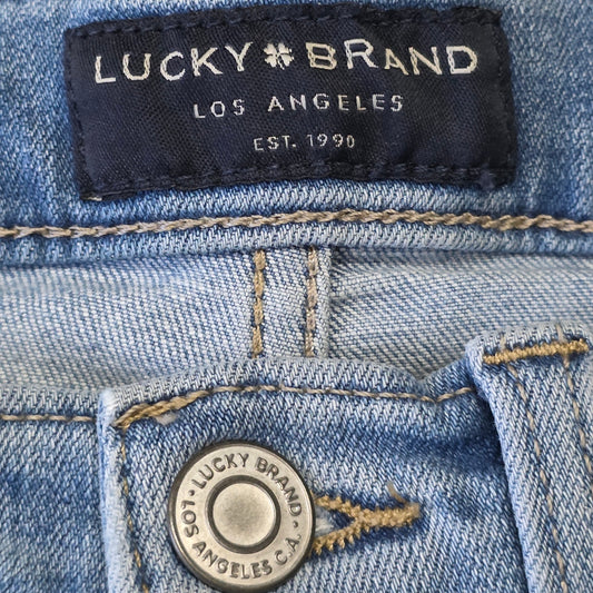 Lucky Brand Mid Rise Ripped Jeans Women’s 26 Light Wash Ankle