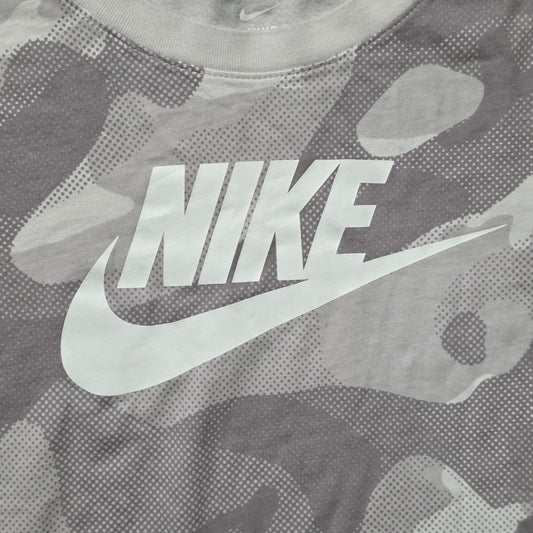 Nike Camo Long Sleeve Stretch T-Shirt Men’s XL Gray White Collar