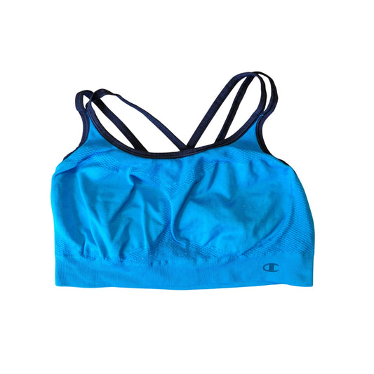 Champion Sports Bra Women’s Large Blue Cross Strap Support Activewear