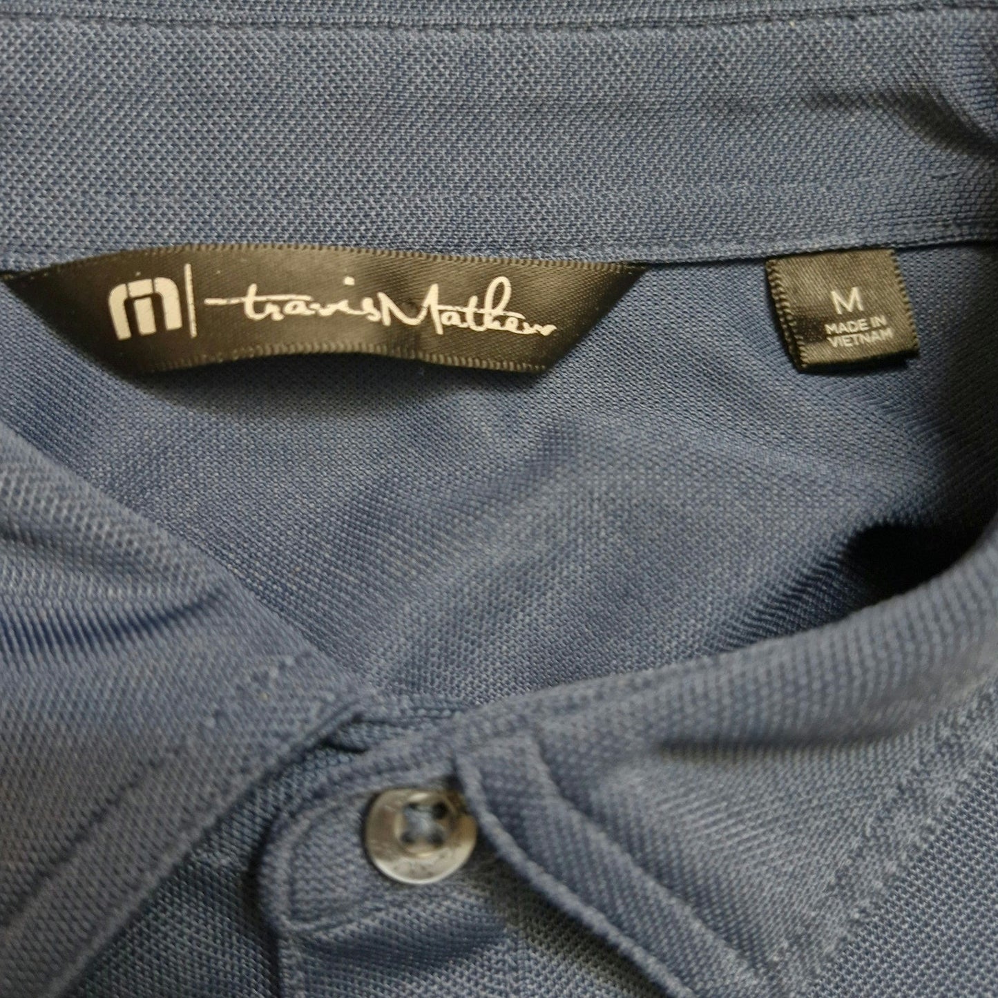Travis Mathew Blue Lake You A Lot Polo Shirt Mens Short Sleeve Collared Size M