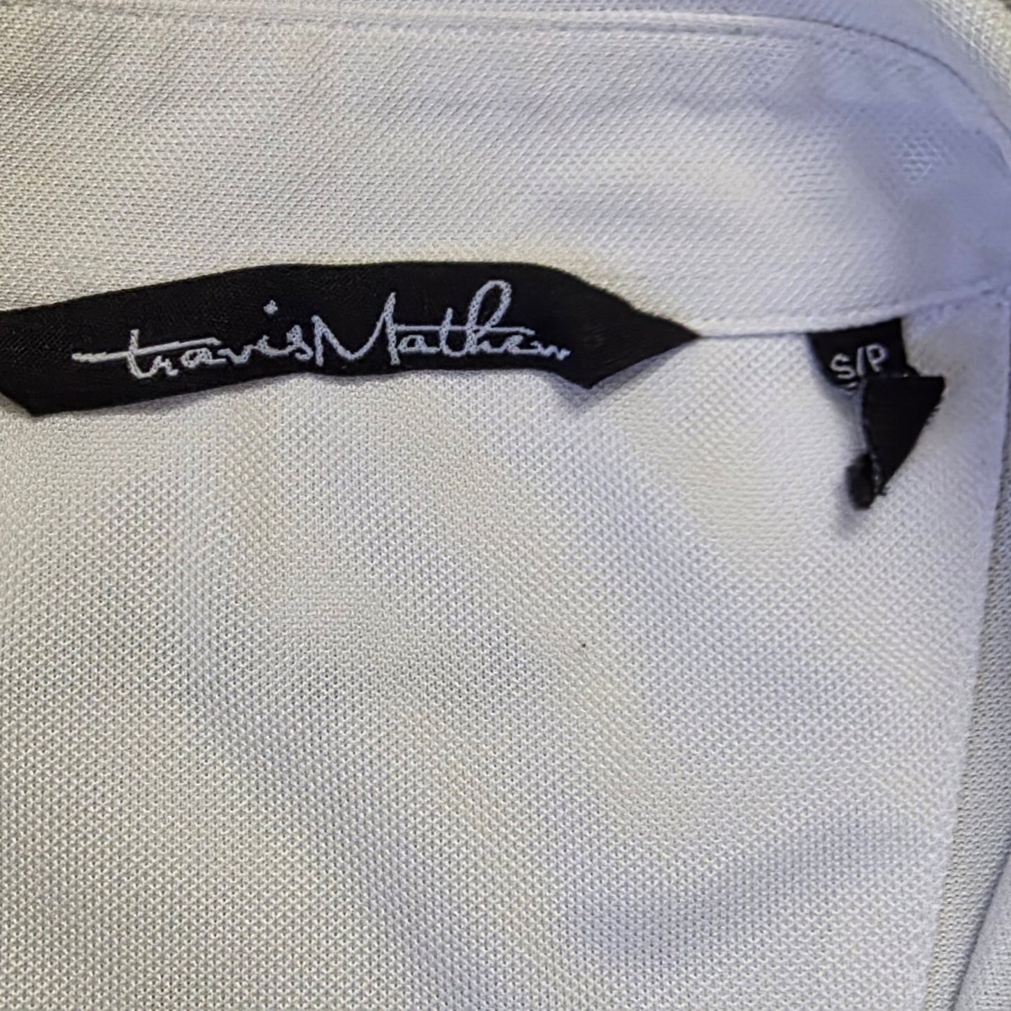TravisMathew Short Sleeve Polo Shirt Men’s Small White Performance Golf Tee