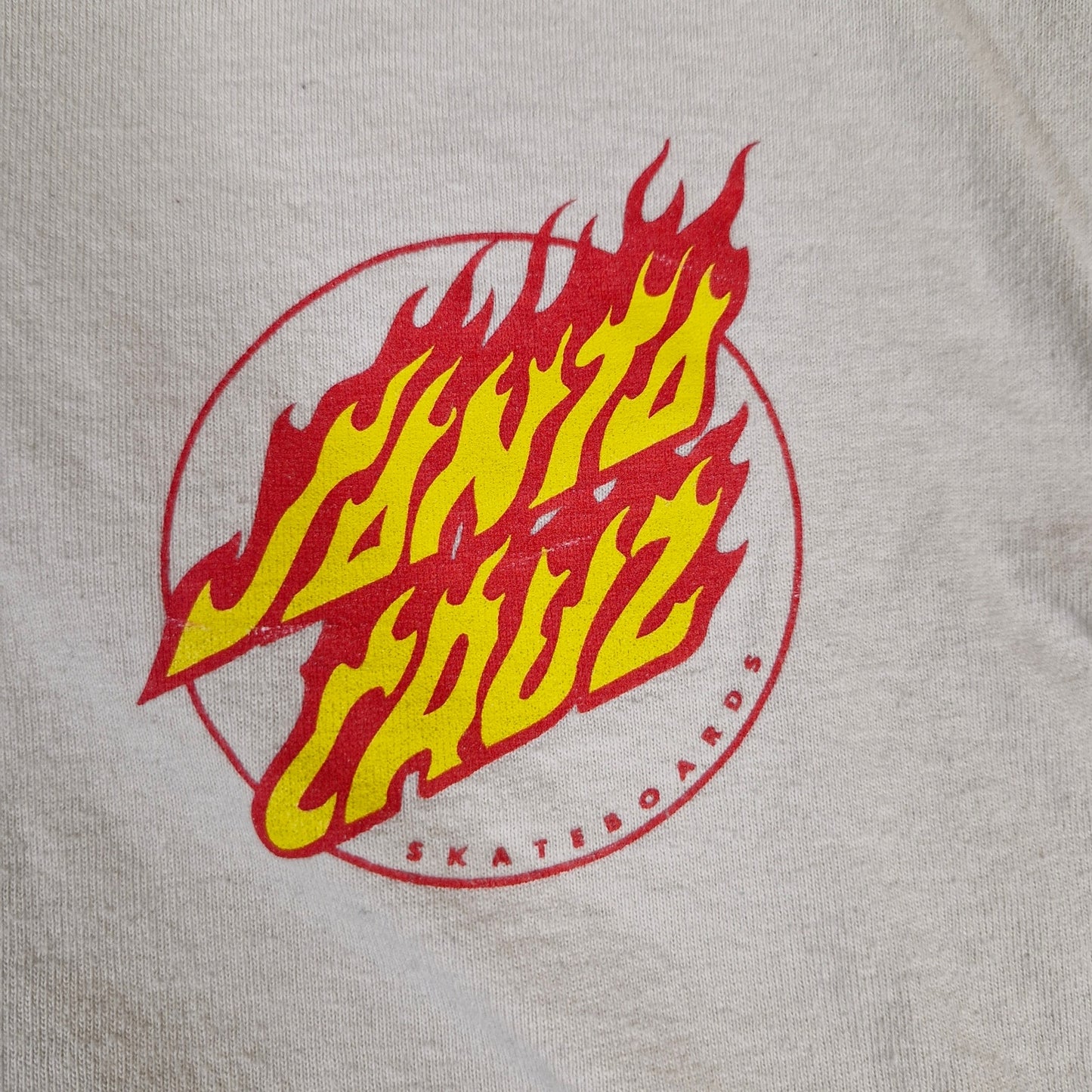 Santa Cruz Skate T-Shirt Men’s Medium Vintage Y2K Beige Graphic Tee