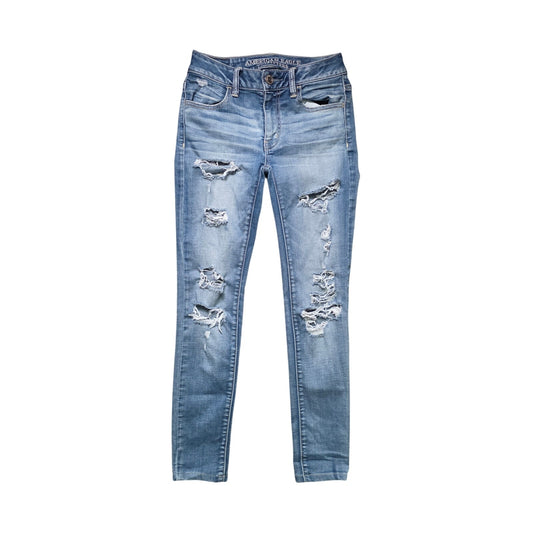American Eagle Super Super Stretch Distressed Jegging Jeans Women’s Size 4 Medium Wash