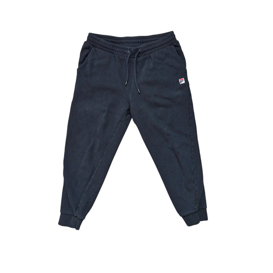 Fila Sweatpants Men’s Large Black Faded Cuffed Jogger Cotton Logo Lounge Pants