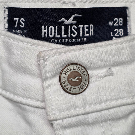 Hollister High Rise Super Skinny Jeans Women’s 28x28 White Distressed Stretch